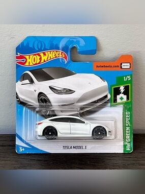 Hot Wheels - Tesla Model 3 - (HW Green Speed) - SHORT CARD